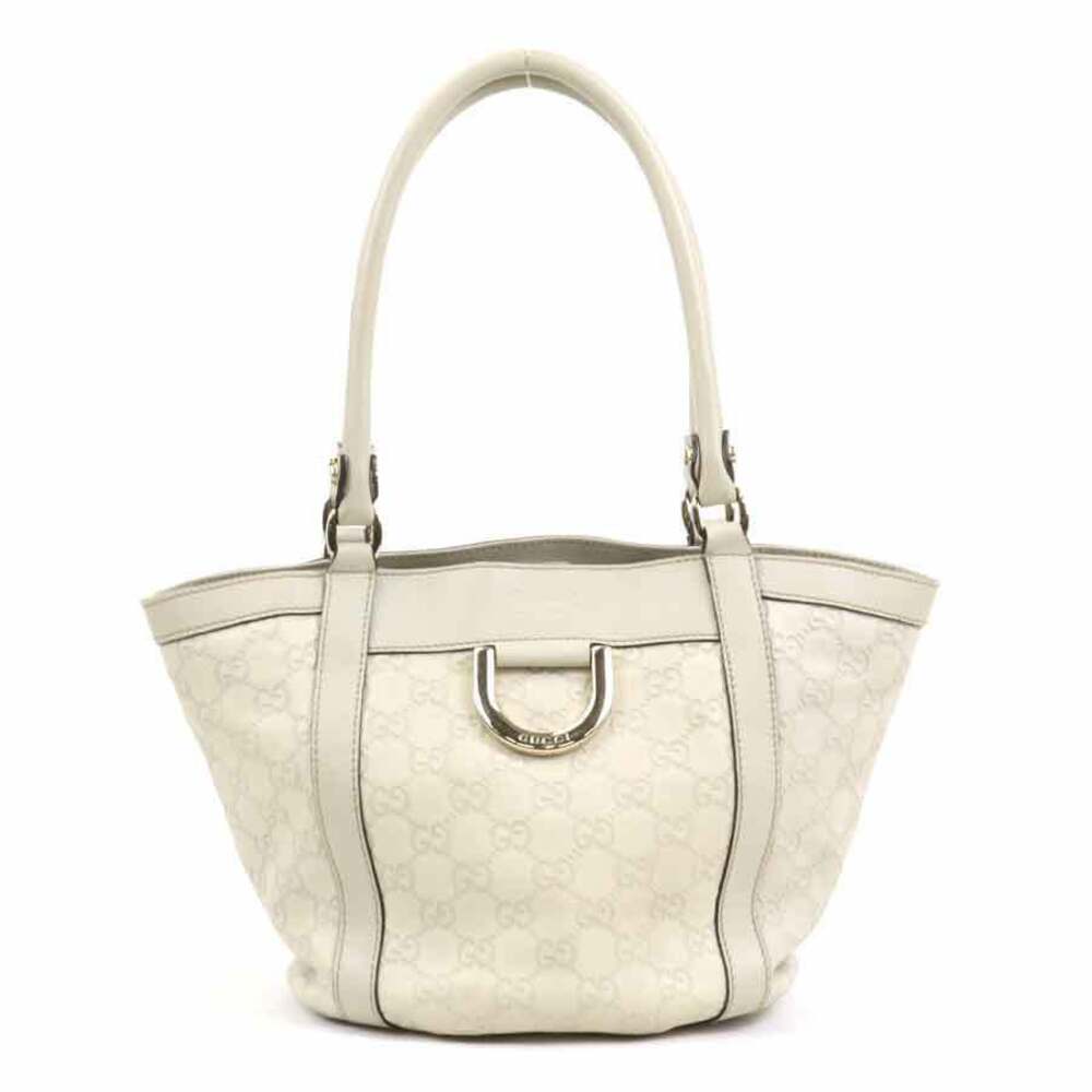 Gucci Guccissima Leather Shoulder Bag Greige Gray Gold